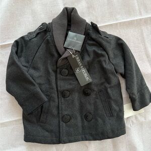 New urban Republic jacket coat Pea collar double button shawl grey dress 3